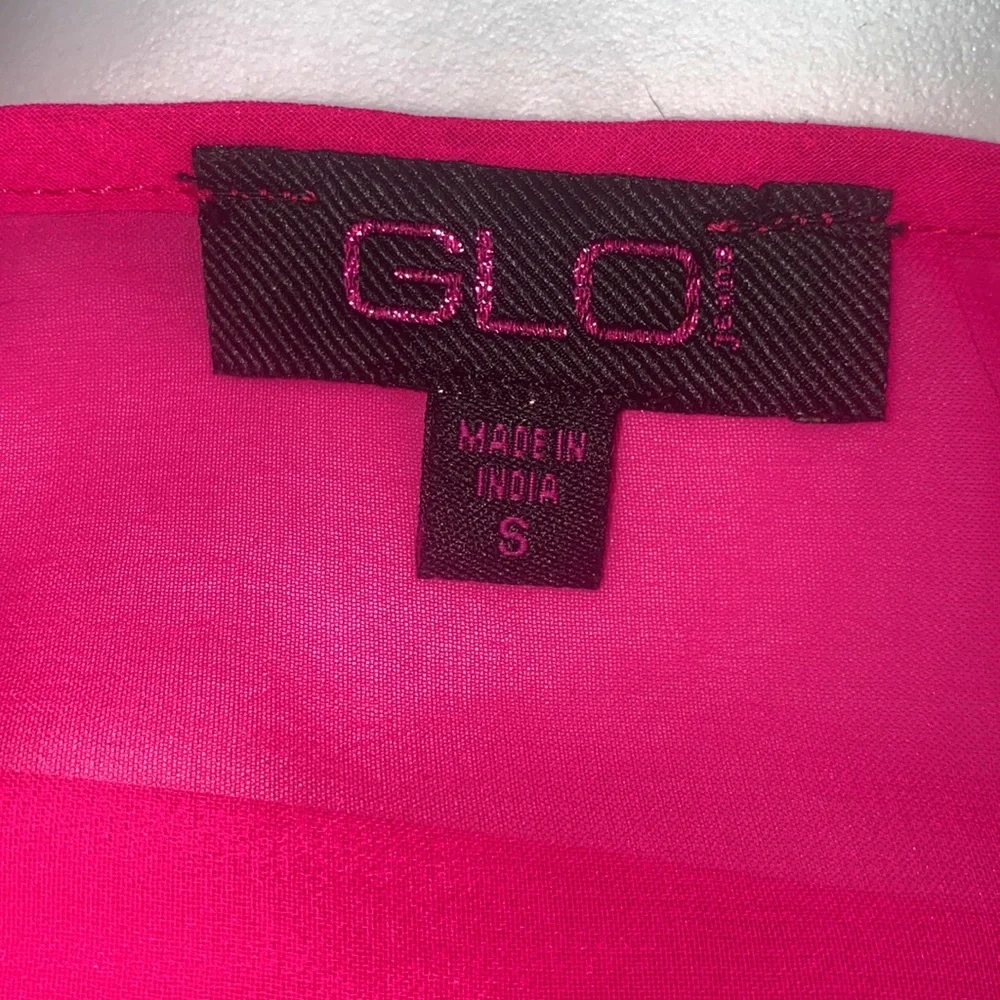 Sheer Chiffon neon pink flowy blouse, Jennifer Lopez high - Picture 10 of 11